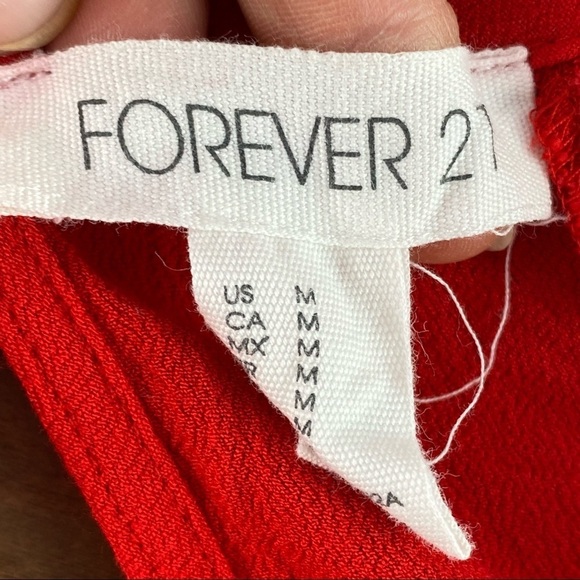 Forever 21 red open back cropped top with tassels, M - Picture 3 of 6